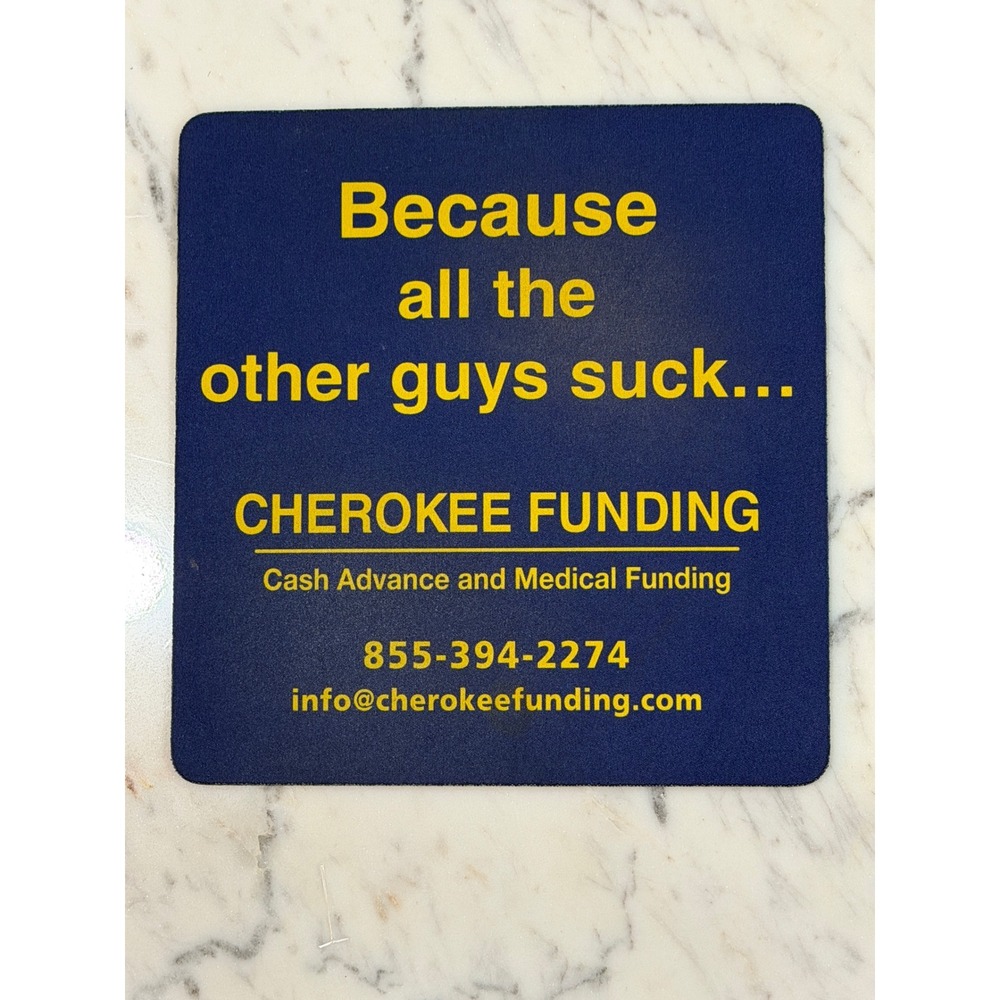 Cherokee Funding Promotional Mouse Pad Navy Blue Yellow Funny Office Accessory